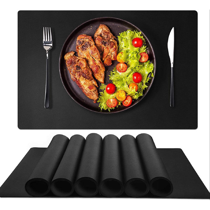 romeidata Waterproof Rubber Placemats, NonSlip Washable Table Place